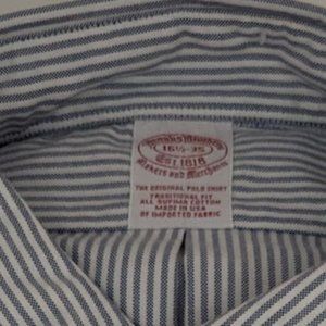 NWOT(OS) Brooks Brothers original polo 16.5-35 made in USA grey stripe